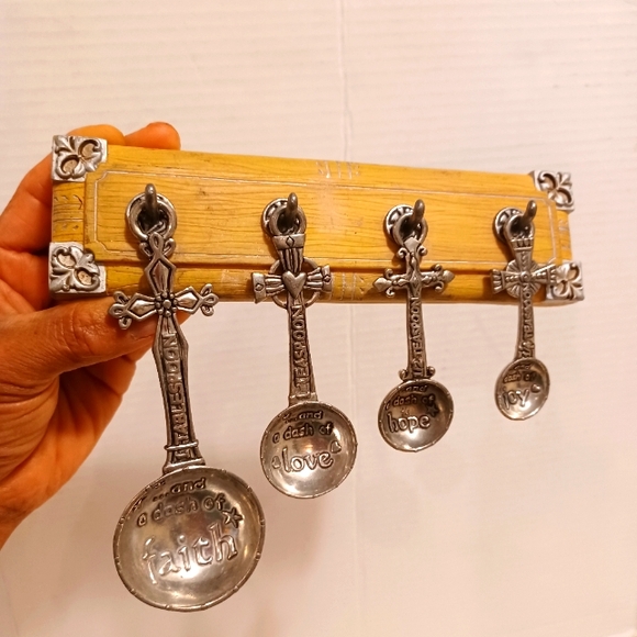 Vtg Ganz Metal Hanging Measuring Spoons Set - Picture 1 of 9